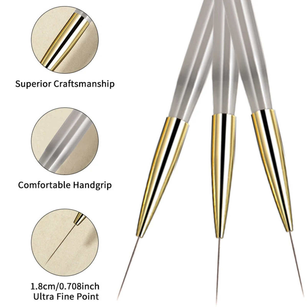 1/2/5Pcs Nail Art Liner Brush  - đánh giá và giá Detailing Brush Set